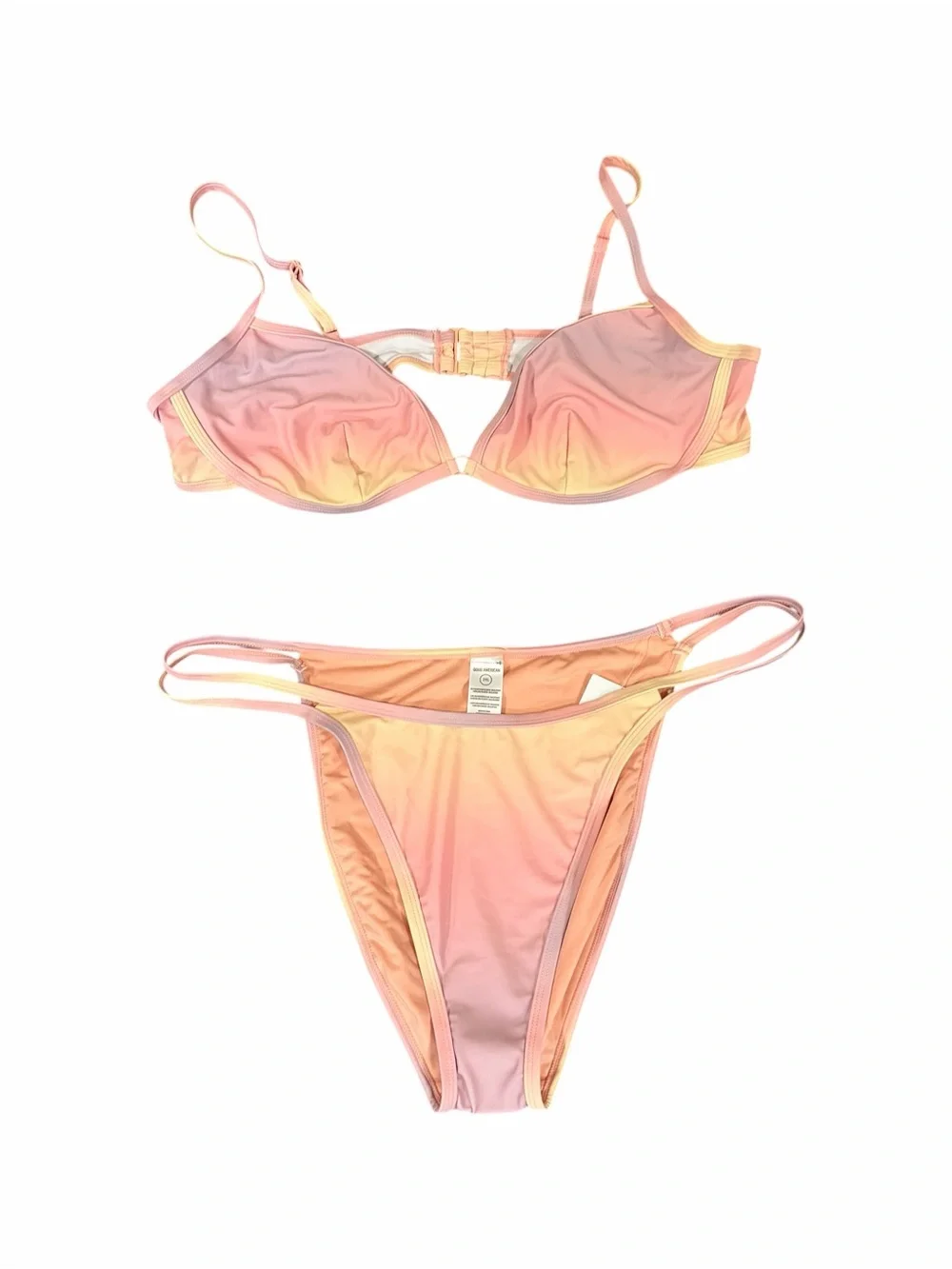 Good American Capri Plus Bikini Sunset Gradient Mixed Size 3X Top 2X Bottom NWT